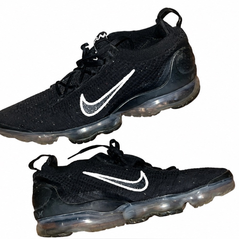 🔥 Nike Air VaporMax FlyKnit Triple Black Sneakers Size Women’s 10.5 / Men’s 9